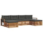 vidaXL Ensembles de canapés avec coussin 6 Pièces Naturel et Anthracite
