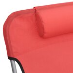 vidaXL Chaises longues pliables 2 Pièces rouge textilène et acier