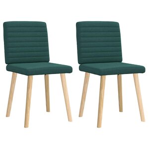 vidaXL Chaises à manger lot de 2 vert foncé tissu