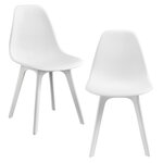 Lot de 2 chaises de cuisine salle à manger 83 cm blanc 03_0003628