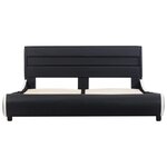 vidaXL Cadre de lit avec LED Noir Similicuir 160 x 200 cm
