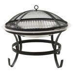 vidaXL Foyer et barbecue avec tisonnier 2 en 1 56x56x49 cm Inox