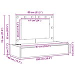 vidaXL Table de Maquillage Murale avec Lumières LED Blanches