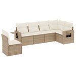 vidaXL Salon de jardin avec coussins 6 Pièces beige résine tressée