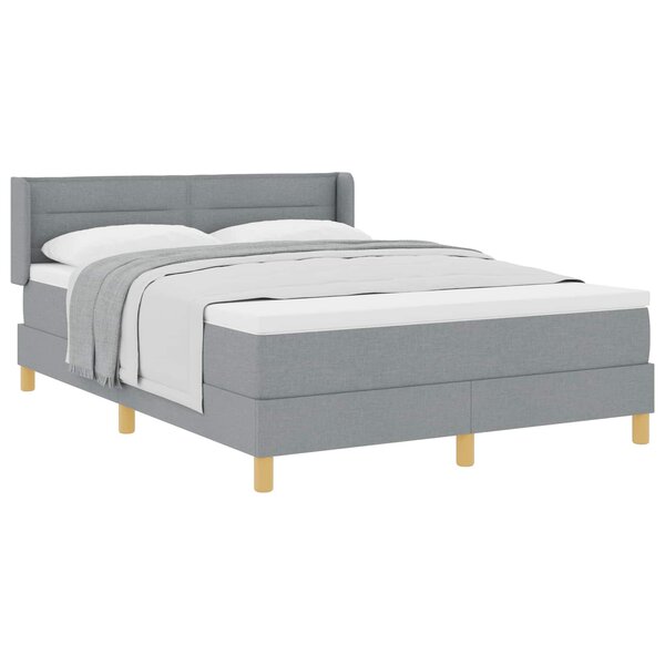 vidaXL Lit à ressorts avec matelas Gris clair 200 x 140 cm tissu