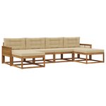 vidaXL Ensemble de canapés d'extérieur 6 Pièces Naturel et Beige