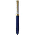 Stylo plume parker sonnet bleu queen's platinium jubilee 2022 edition spécial  plume fine or 18k  coffret cadeau