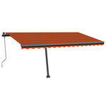 vidaXL Auvent automatique capteur de vent/LED 450x300 cm Orange marron