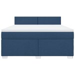 vidaXL Sommier à lattes de lit avec matelas Bleu 180x200 cm Tissu
