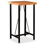 vidaXL Ensemble de bar 3 Pièces Bois d'acacia Cuir véritable et toile