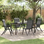 vidaXL Ensemble de salle à manger de jardin 5 pièces gris en rotin synthétique