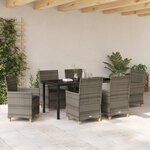 vidaXL Ensemble de salle à manger pour jardin 7 Pièces Gris polyrotin
