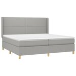 vidaXL Sommier à lattes de lit matelas LED Gris clair 200x200 cm Tissu
