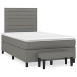 vidaXL Sommier à lattes de lit avec matelas gris foncé 120x190cm tissu