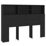 vidaXL Armoire de tête de lit Noir 140x19x103 5 cm