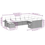 vidaXL Salon de jardin avec coussins 10 Pièces gris clair résine tressée