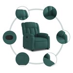 vidaXL Fauteuil inclinable vert foncé tissu