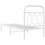 vidaXL Cadre de lit métal sans matelas avec tête de lit blanc 75x190cm