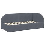 vidaXL Cadre de lit d'angle avec matelas 2 Pièces Gris Velours