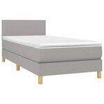 vidaXL Sommier à lattes de lit avec matelas Gris clair 90x200 cm Tissu