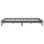 vidaXL Cadre de lit Gris 140x200 cm Bois de pin massif