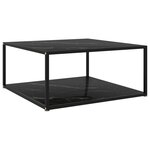 vidaXL Table basse Noir 80x80x35 cm Verre trempé