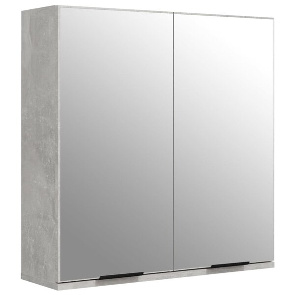 vidaXL Armoire à miroir de salle de bain Gris béton 64x20x67 cm