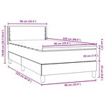 vidaXL Sommier à lattes de lit et matelas et LED vert foncé 90x220 cm velours