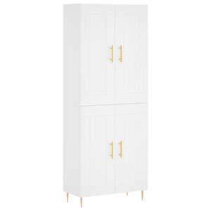 vidaXL Buffet haut Blanc 69 5x34x180 cm Bois d'ingénierie