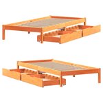 vidaXL Cadre de lit sans matelas cire marron 100x200cm bois pin massif