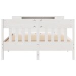 vidaXL Lit bibliothèque sans matelas blanc 160x200 cm bois pin massif