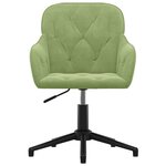 vidaXL Chaise pivotante de bureau Vert clair Velours