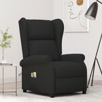 vidaXL Fauteuil de massage électrique à oreilles noir tissu