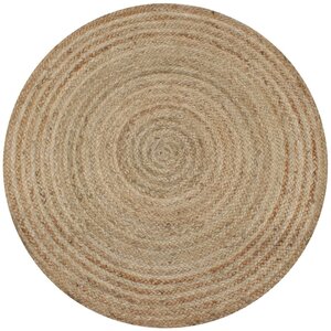 vidaXL Tapis Jute tressé 90 cm rond
