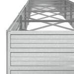 vidaXL Lit surélevé de jardin 480x80x45 cm Acier galvanisé Argenté