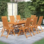 vidaXL Ensemble à manger de jardin 9 Pièces Bois d'acacia massif