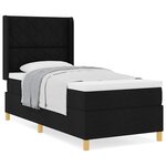 vidaXL Lit à Ressorts avec matelas Noir 90 x 190 cm tissu