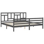 vidaXL Cadre de lit sans matelas gris 200x200 cm bois massif