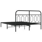 vidaXL Cadre de lit métal sans matelas avec tête de lit noir 135x190cm