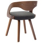 vidaXL Chaises à manger lot de 4 gris foncé bois courbé et tissu