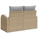 vidaXL Canapé de jardin avec coussin Beige 124 x 62 x 69cm polyrotin