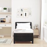 vidaXL Lit à ressorts avec matelas Noir 200 x 80 cm Polyester