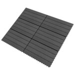 vidaXL Carreaux de terrasse 6 Pièces WPC 60x30 cm 1 08 m² Noir