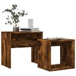 vidaXL Tables basses gigognes 2 Pièces chêne fumé bois d'ingénierie