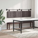 vidaXL Tête de lit suspendue Avec lumière LED Marron foncé Tissu