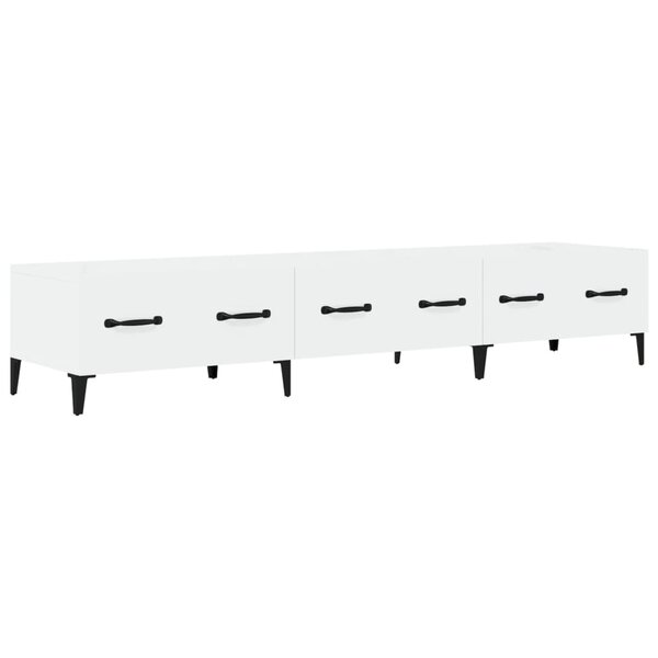 vidaXL Meuble TV Blanc brillant 150x34 5x30 cm Bois d'ingénierie