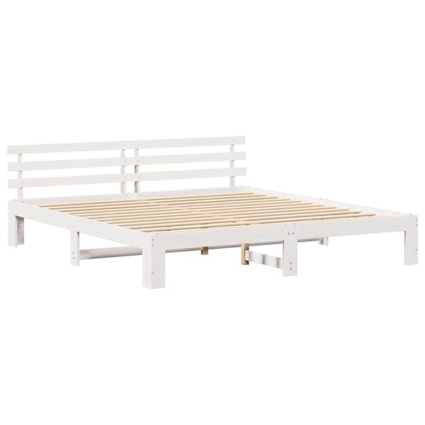 vidaXL Cadre de lit Blanc 180 x 200 cm Bois de pin massif