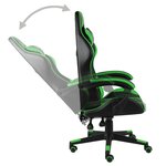vidaXL Fauteuil de jeux vidéo Noir et vert Similicuir