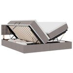 vidaXL Lit de rangement LED avec matelas Taupe 200 x 200 cm Tissu