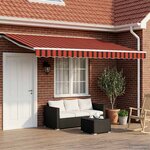 vidaXL Auvent rétractable électrique Orange Noir et Blanc 4 × 3 m